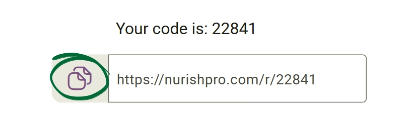 copy the Referral URL Screenshot